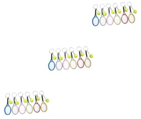 POPETPOP 18 Pcs Porte-clés pendentifs Suspendus nouveauté Porte-clés de Porte-clés d'anniversaire Porte-clés Raquette Amortisseur de Tennis Porte-clés Tennis Porte-clés thème Tennis