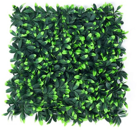 Buxibo Kunsthecke Set - 4x50x50 cm - Grüne Wand - Künstlicher Efeu - Balkonsichtschutz - Kunstpflanzen für innen/außen - Immergrün