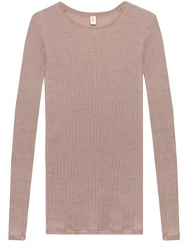 Dilling Damen Langarmshirt Bio-Merinowolle Rippstruktur Baselayer Unterwäsche temperaturregulierend atmungsaktiv