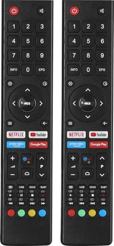 Confezione da 2 Telecomando di Ricambio Compatibile con Changhong ChiQ SABA Smart TV TV GCBLTV02ADBBT