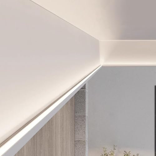 Drywall Led Strip Light Aluminum Channel, Indirect Lighting Led Baseboard Skirting, Plaster-in Edge Trim Profiles, Linear Light Led Trunking(1m/3.3ft)