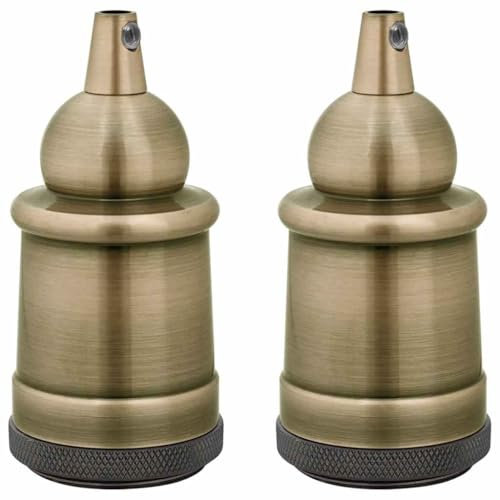 vidaXL Lampenfassungen 2 Stk. Bronze E27, Lampensockel, Schraubfassung, Glühbirnenfassung, Glühbirnenhalter, E27-Lampenfassung, Fassungsfassung