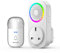 TECKNET Sonnette sans Fil, 300M Sonnette RGB de Porte sans Fil Auto-alimentée, IP65 Étanche Carillon Electronique, Kit de Carillon avec Récepteurs Enfichables, 60 Mélodies, 5 Niveaux Volumes