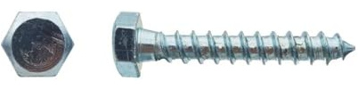 200 Tirefonds Bois Tête Hexagonale 7 x 50 mm - DIN 571 - Zingué blanc - D-Work
