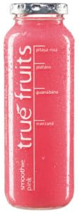 True Fruits Smoothie Pink à la Pitaya Rose, Boisson Naturelle aux Fruits, Bouteilles en Verre 250 ml, Lot de 8