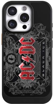 Hülle für Apple iPhone 16 Pro Handyhülle kompatibel mit MagSafe Premium Schutzhülle Schwarz ACDC Fanartikel Black Ice