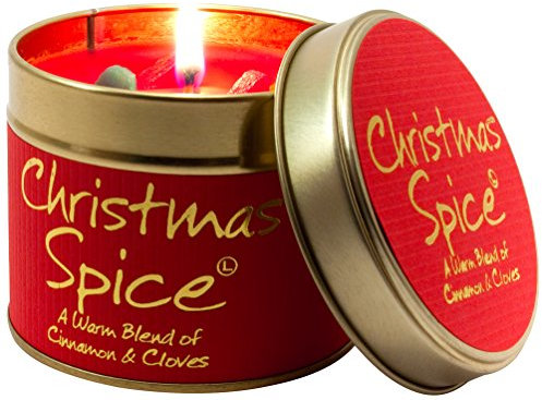 Lily-Flame Christmas Spice Tin, Red, 7.7cm l x 7.7cm w x 6.6cm h