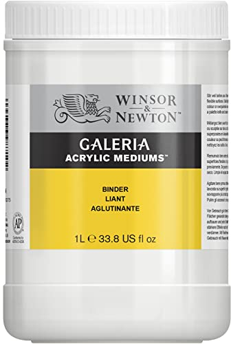 Winsor & Newton 3054823 Galeria Bindemittel, 1 Liter Topf, Kleber für Sand, Steine, Holz, und Kacheln