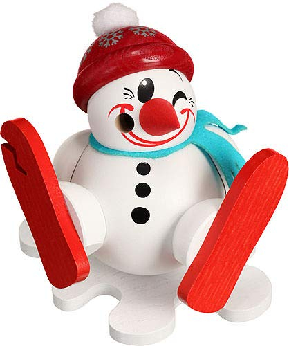 Seiffener Volkskunst eG Kugelräucherfigur Cool-Man Skisturz weiss Höhe 12 cm