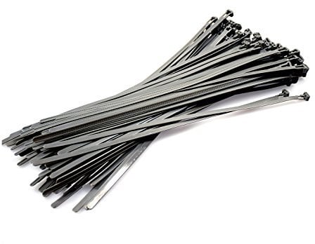 Silver Releasable Cable Ties 7.6mmx370mm, 10 Pieces