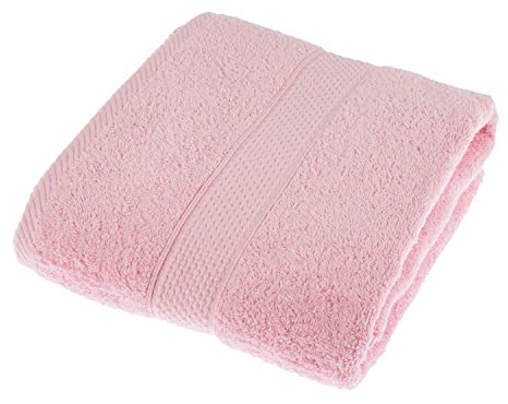 HOMESCAPES Pink Turkish Cotton Bath Towel Super Soft Thick & Absorbent 500 GSM Towel Heavy Weight for everyday Luxury
