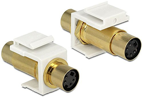 DeLOCK 86338 Adapter Cable – Adapter für Kabel (Mini-DIN 4, Mini-DIN 4, weiblich/weiblich, weiß, Gold, Polybag)