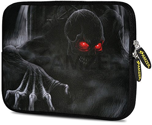 Amzer Alien - Funda de Neopreno para Tablet, diseño de Calavera Red Skull Eyes 7.75 Inch