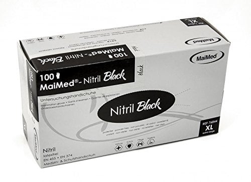 MaiMed Einmal U-Handschuhe, BLACK Nitril puderfrei Gr. XL, 1000 Stück