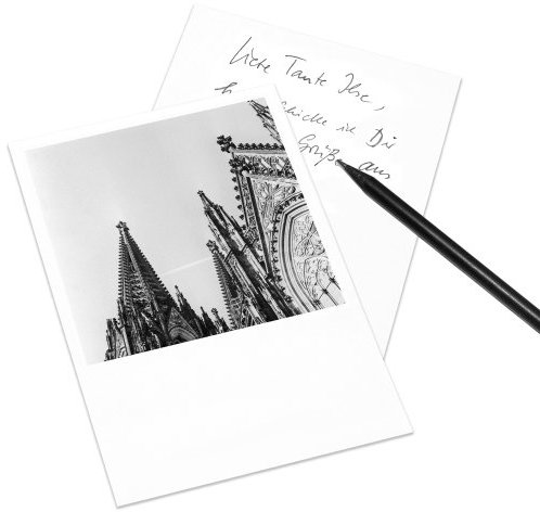 10er-Set Postkarte Köln im Polaroid-Look - DIN A6 Hochformat - Motiv: Kölner Dom (II)