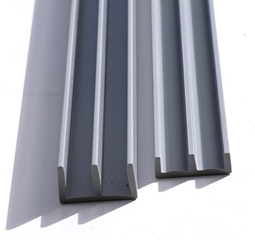 6mm Glasführungsprofil - Schiebetürprofil (100, grau)