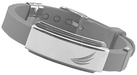 Pro negativ Ionen Kautschuk Magnetarmband Silbergrau Energetix 4you 606 3 Wings gravierbar Größe S - XL