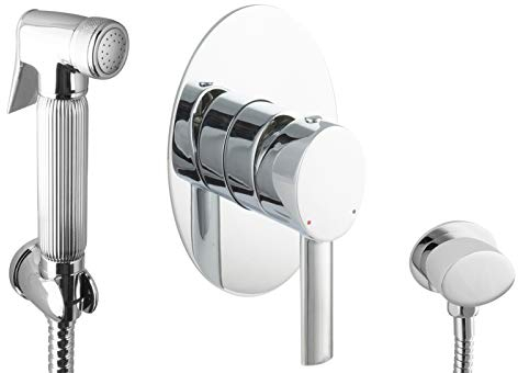 PaulGurkes Unterputz Armatur Bidetbrause Oval Brauseschlauch 120cm Spraybrause Einhandmischer Duscharmatur Intimdusche Bidet Halterung für Handbrausen Duschschlauch 1,2m