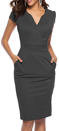 CEASIKERY Damen Business Retro Cocktail Bleistift Wear für die Arbeit Büro Freizeitkleid