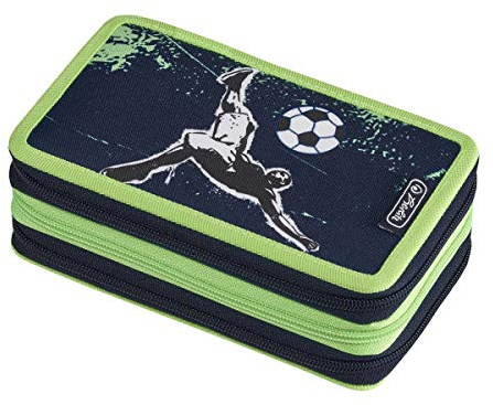 Herlitz Tripledecker Federtasche / Federmappe / Schüleretui / Fußball
