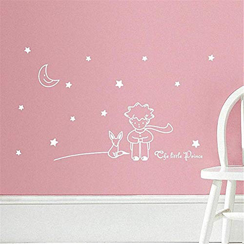 Molinter Wandsticker Kleine Prinz Wandtattoo Wandaufkleber für Kinder Baby Raumdekoration Wandbild Kunst Geschenk (Weiß)