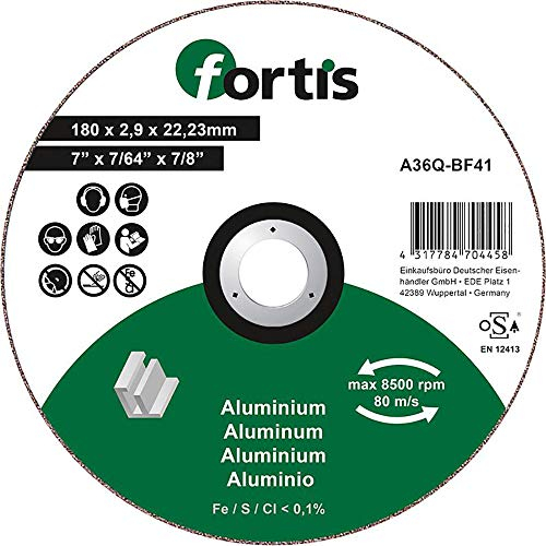 Fortis Disque à tronçonner en aluminium 180 x 2,9 mm