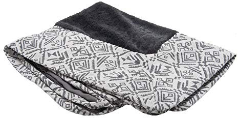 FurHaven Replacement Pet Bed Cover - Sofa-Style Plush Fur and Southwestern Décor Couch Washable Dog Bed Cover, Boulder Gray, Large