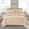 Luxurious Super King Size Bed Throws and Bedspreads Velvet Heavy Quilted Bedspread 3pcs Large Bed Throw with Hypoallergenic Pillow Set - Beige