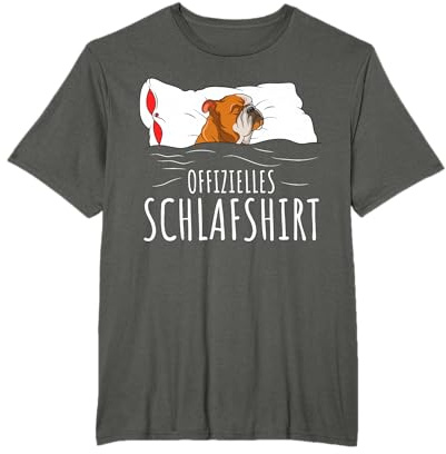 Offizielles Schlafshirt Schlafanzug Englische Bulldogge T-Shirt