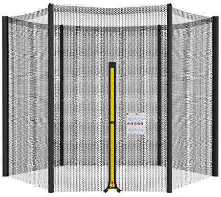 Mehomei Trampolin Ersatznetz Ø 305 cm 8 Stangen, Trampolin Sicherheitsnetz Ersatz Netz, Rundes Schutznetz - Schwarz