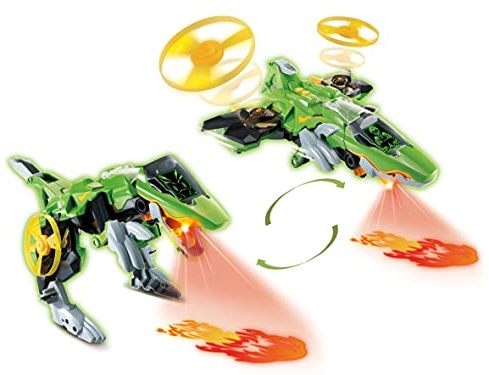 Vtech Switch and Go Dinos Fire-Jet-Therizinosaurus – Dino-Jet-Transformer – 2in1 Spielzeug mit LCD-Display, Propeller, Dinostimme, Geräusch- und Lichteffekten – Für Kinder von 3-8 Jahren, 80-546804, Mehrfarbig