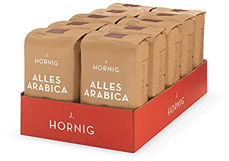 J. Hornig Kaffeebohnen, Alles Arabica, 100% Arabica, 10x500 g, Stärke 3/5