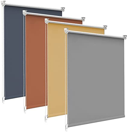 bobodeco Verdunklungsrollo ohne Bohren & mit Bohren, Verdunkelungsrollo Klemmfix, Hellgrau 110x150cm (BxH), Thermorollo Sichtschutz und Sonnenchutz, Rollos Hitzeschutz für Fenster & Tür