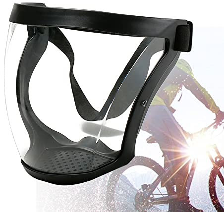 XAEIOW Face Shield, Gesichtsschutz mit klarem Polycarbonat Visier und Anti-Beschlag zum Schutz von Augen, Nase, Mund, Anti-Sand und Anti-Splash Kopfbedeckung (Weiß/grau)