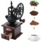 Manuelle Kaffeemühle Vintage Holz Kaffeebohnenmühle Einstellbare Grobheit Handkurbel Kaffeemühle mit Keramikkern & Auffangschublade Kaffeemühle Werkzeug für Espresso Tropfkaffee French Press