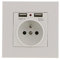 Sharplace Lot de 2 Prises Murales, Prise Electrique Murale avec Double USB 5V/2100mA, Prise Encastrable avec 2 Ports de USB Pratique et Manialble