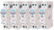 EATON 264746 PLG4-C16/1N - DISJONCTEUR MODULAIRE PH/N - Blanc - MANETTE GRISE - 1P+N / 16 A - COURBE C - Raccordement à vis - 5 disjoncteurs