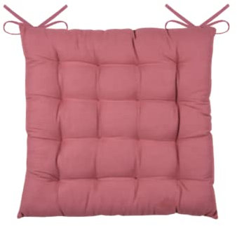 Stof - Galette de Chaise - Taille 38x38x5 cm - 100% Coton - Couleur Grenache - Modèle Oxford - Satin de Coton - Qualité exceptionnelle - Doux au Toucher et élégant