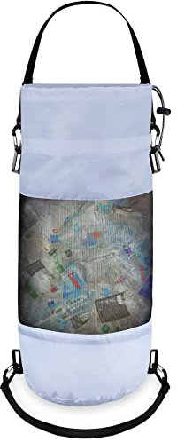 Portable Boat Trash Bags Outdoor Boats Trash Container Medium Hoop Mesh Trash Bags Reusable Boat Garbage Container Boat Cabin Storage for Men Women Adults Boat Kayak Camper Fishing Sea (Grey)