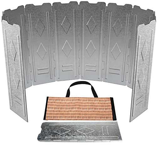 Protector de Viento para Estufa de Campamento, Protector de Viento para Estufa de Acampar Al Aire Libre, 10 placas Plegables para Cocina de Aluminio para Acampar, Cortavientos