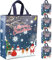 DOJoykey Weihnachts-Tragetaschen, Geschenktüten für Weihnachten, 5 blaue Weihnachts-Tragetaschen mit Griff, Vliesstofftaschen in großer Größe für Weihnachtseinkäufe, Party-Dekoration