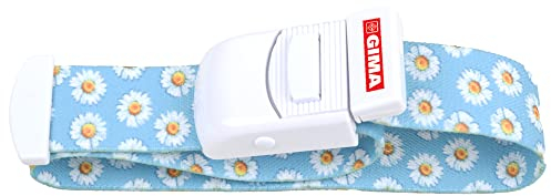 GIMA Cordón hemostático rápido de goma con revestimiento de terleno, sistema de bloqueo de liberación instantánea, fantasía margaritas, 37500