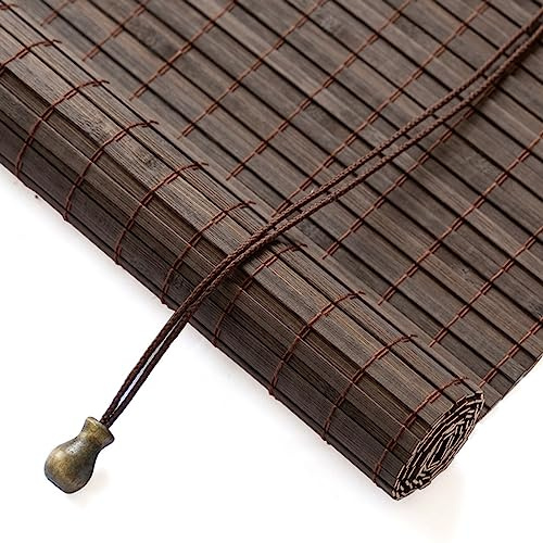 zhijiaqian456 Estores de Bambú Natural,Persianas enrollables y estores,Persianas de Madera,Persiana de Decorativas,Incluye Accesorios,Marrón,Personalizable (100 x 220 cm)