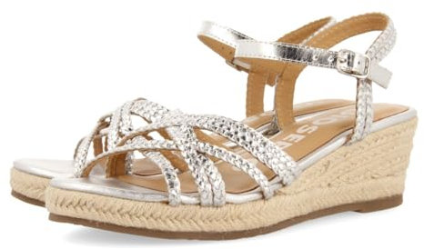 Gioseppo LELANT, Sandalias con cuña Tipo Alpargatas Mujer, Plata, 38 EU