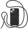 ZTOFERA Crossbody Lanyard Case for iPhone 13 / iPhone 14 with Card Holder, Soft Liquid Silicone Phone Case with Strap Adjustable Neck Cord Necklace Shockproof Protective Cover - Black
