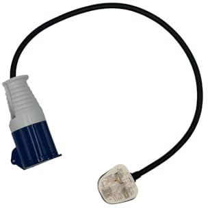 13A Plug to 16A Socket Adapter 240V Fly Lead for Camping Caravan Motorhome Mains to UK Plug 1.5mm Cable