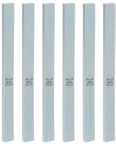 QUARKZMAN 6 Stück Schleifsteine 240 Körnung 150mm x 12mm x 6mm Rechteck Grünes Siliziumkarbid Messerschleifstein