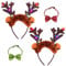 Lot de 2 Serre Tete Renne, Bandeau de Renne de Noël avec 2 Rubans de Noeud, Serre Tete Noel Renne, Cerf Tete Noel Enfant Adultes, Serre Tete Noel Lumineux pour Décoration de Fête