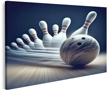 islandburner Bild auf Leinwand Bowling Hit Action für Fans Bilder Wandbilder Poster