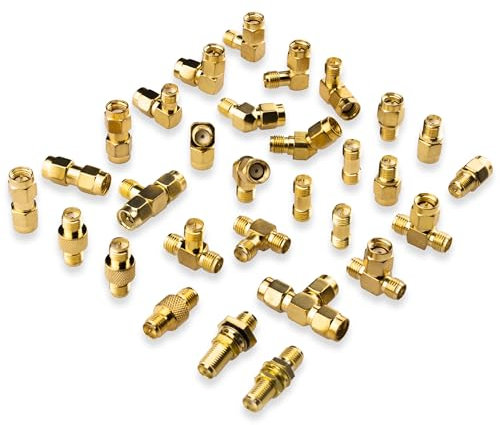 YILIANDUO SMA Antenna Adapter 30 Type Set SMA Male Female Coupler Adapter RF Coaxial Cable Connector for 2G 3G 4G LTE Antenna Router Ham Radio DAB WLAN WiFi Wireless Networks